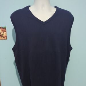 Daniel Cremieux Classic Navy Blue Sleeveless V-Neck Top